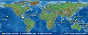 Map of the world showing current future CRA sites