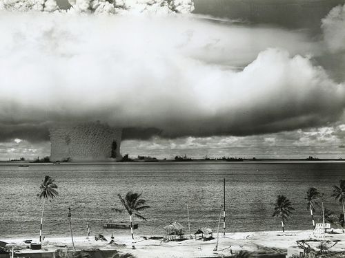 A photograph taken by the US Navy of the atomic bomb dropped on the\nBikini Atoll\n(photography.nationalgeographic.com)
